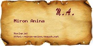 Miron Anina névjegykártya